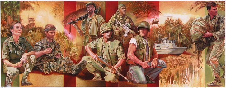 Brotherhood of the Ribbon, Vietnam Reunion 2005 Painting by Britt Taylor Collins
